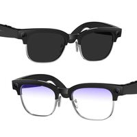 Lunettes de traduction intelligentes IA W630, lunettes de soleil demi-cerclées en métal, caméra 8MP, enregistrement vidéo, transfert Wi-Fi, casque intelligent portable