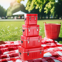 15-25-35-50L Ensemble de boîtes isothermes carrées en métal Boîte isotherme solide avec fonction de conservation de la glace pour le camping Conteneur isolé pour chauffe-aliments