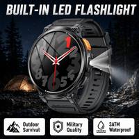 Montre connectée K66 prête à être expédiée, vente en gros d'usine, grand écran de 1,85 pouces, batterie de 730 mAh, lampe torche LED, montre connectée sport