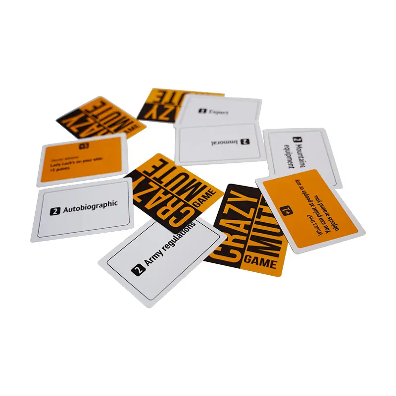 कम कीमत वाले पेपर बोर्ड गेम्स प्रिंटिंग कस्टम डिज़ाइन गेम कार्ड