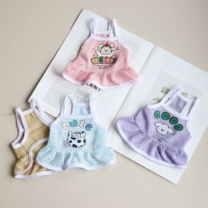 Vestido de Verano para Mascotas, Transpirable, de Malla, con Dibujos Animados, para Perros y Gatos, en Azul, Amarillo, Rosa y Morado, Tallas Pequeña, Mediana y Grande - Product Image 1