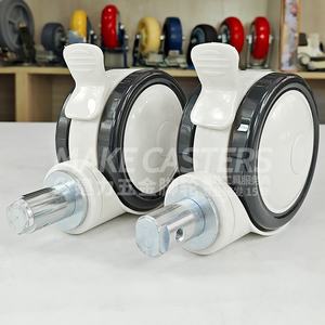 Medical <span class=keywords><strong>Castor</strong></span> Wheel Central Control Lock Rollen Krankenhaus bett ausrüstung Silent Stem Caster TPR 5 "6" Zoll Twin Swivel Ruedas - Product Image 6