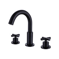 Robinet de lavabo à montage sur comptoir, finition noir mat, en laiton, monotrou, monocommande, cartouche céramique, certifié NSF, débit contrôlé, garantie 5 ans