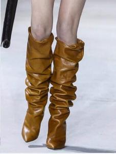 Alta calidad mujer moda Sexy pliegue sobre la rodilla diseño tacón alto <span class=keywords><strong>marca</strong></span> señoras <span class=keywords><strong>botas</strong></span> - Product Image 5