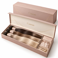 Boîte cadeau personnalisée pour extensions capillaires, emballage rigide de luxe en papier avec insert pour mèches de cheveux naturels, pinces, pochettes et kits de marque pour salons