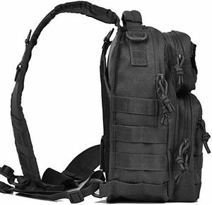 Sac à <span class=keywords><strong>bandoulière</strong></span> tactique camouflage Oxford 600D pour hommes et femmes, pour activités de plein air, avec sangle MOLLE, imperméable, <span class=keywords><strong>bandoulière</strong></span> rembourrée (noir) - Product Image 5