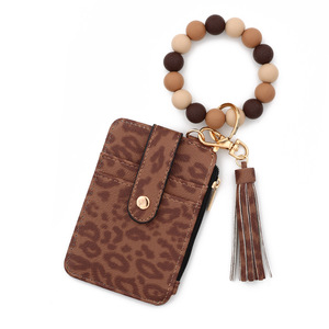 Cổ Hạt Móc Chìa Khóa Vòng tay thẻ tín dụng đính cườm Vòng tay lớp thẻ túi ví với tua Silicone đính cườm Vòng tay móc khóa - Product Image 6