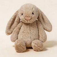 Peluche lapin blanc, jouet en peluche doux, poupée à longues oreilles, cadeau de Pâques