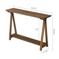 Table console en bois massif Sunrise 43.3 \ "finition de panneau de style rustique de ferme moderne pour salon couloir Foyer canapé entrée