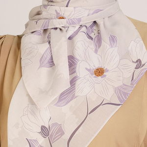 Gran oferta, chal Hijab de gasa con estampado elegante y elegante, envoltura cuadrada ligera, suave para ocasiones informales formales, letras de hojas para musulmanes - Product Image 2