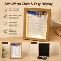Boîte à lumière murale en bois personnalisée à 3 couleurs LED, avec variateur d'intensité, pour peinture lumineuse, décoration d'intérieur et cadre photo