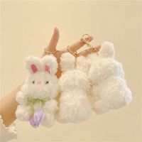 Portachiavi Personalizzato a Forma di Coniglio dalle Orecchie Lunghe con Nastro a Tulipano, Ciondolo Morbido Imbottito a Forma di Coniglio, Giocattolo Animale Carino per Charm da Borsa - Vendita all'Ingrosso