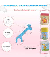 Cure-dents en soie biodégradable pour enfants, soins de la forme animale, girafe, saveur de Fruits, fil dentaire pour enfants