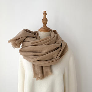 ผ้าพันคอฤดูหนาวสีทึบสำหรับผู้หญิง,ผ้าพันคอฤดูหนาวพร้อมพู่ขายส่งฮิญาบสีสันสดใส - Product Image 5