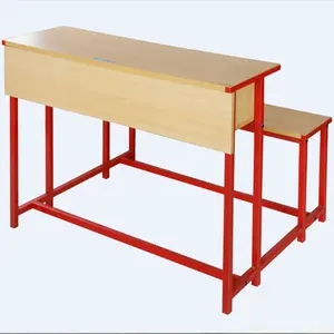 Marco de Metal y de madera combinado de escuela y silla estudiante mesas bancos Durable escritorio con el Banco
