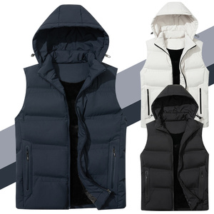 Chaqueta informal de algodón de alta calidad para hombre con capucha desmontable y cierre cálido ropa de calle de Color sólido para uso en invierno - Product Image 2