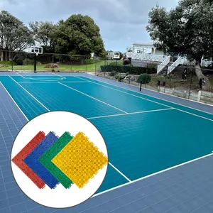 Pisos de basquete para badminton ao ar livre intertravados, azulejos personalizados para quadra esportiva, repelente à água