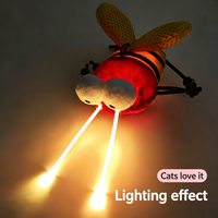 Jouet interactif pour chat rechargeable, jouet en peluche en forme de cigale activé par le toucher avec antenne lumineuse et son, jouet à mâcher