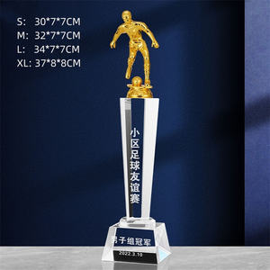Подгонял футбольная трофей чашки уникальный футбольный трофей дизайн с украшением в виде кристаллов мяч футбольный трофей - Product Image 2