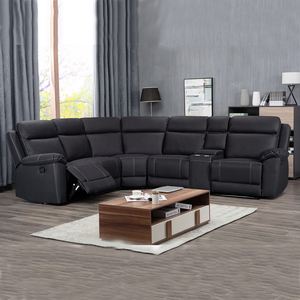 Canapé d'angle électrique moderne en bois, inclinable, grand format, ensemble <span class=keywords><strong>de</strong></span> canapés intelligents pour home cinéma et salon – Nouvelle collection populaire en promotion - Product Image 1