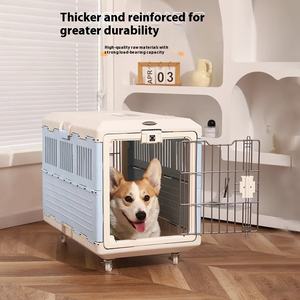 <span class=keywords><strong>Alice</strong></span> hava kutusu katı desen plastik Pet araba kafesi küçük ve orta köpekler ve kediler için düğme kapatma ile kolay katlama - Product Image 5