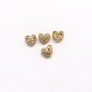 Cuentas espaciadoras de acero inoxidable en forma de corazón Yunnique, chapadas en oro, para fabricación de pulseras, accesorios de joyería, proceso de fundición de 8 mm - Product Image 2