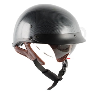 Casque demi-coque en fibre de carbone YHMOTO pour scooter, cruiser, cyclomoteur, homologué ECE DOT - Product Image 1