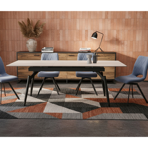 מסגרת מתכת באיכות גבוהה 12 מ "מ קרמיקה מוצקה שולחן אוכל מלבני - Product Image 2