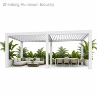 Pérgola Inteligente Integrada de Aluminio con Techo de Láminas y Control Zigbee para Automatización de Exteriores
