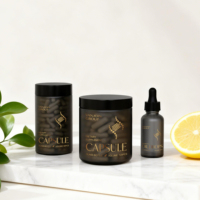 Flacon compte-gouttes en verre personnalisé pour sérum et huile essentielle 30 ml, pot de 150 ml et 250 ml pour capsules de vitamines et compléments alimentaires avec emballage cadeau OEM