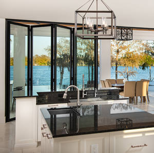 Système de porte coulissante pliante en aluminium verre Bifold Bifold Slide In Pocket Door Plantation Shutter Bi-Fold Door - Product Image 3