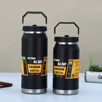 Grande capacité poignée thermos tasse Sports de plein air bouteilles d'eau double vide 304 tasses en acier inoxydable