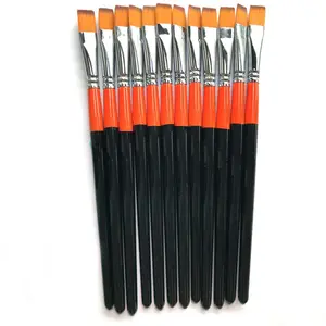 1/2 Inch Platte Heldere Verf Borstel Pack Van 12 Premium Kwaliteit Synthetisch Marterhaar Voor Acryl Aquarel Olie Gouache