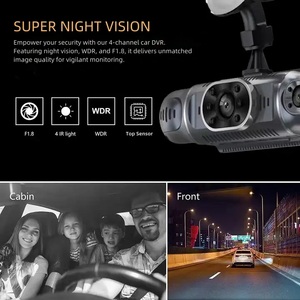 360 degrés 4 objectifs dashcam caméra de voiture grand Angle 1080P HD voiture DVR caméra dashcam Streaming voiture tableau de bord caméra dashcam boîte noire - Product Image 3