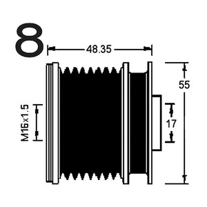 Dispositivo a Ruota Libera per Alternatore Compatibile con MERCEDES-BENZ SPRINTER 5-t 515 CDI (906.153, 906.155, 906.253, 906.255) - Product Image 3