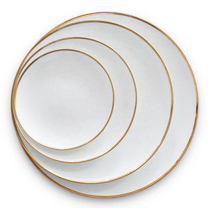 Juego de Platos de Cerámica, Platos para Cena, <span class=keywords><strong>Vajilla</strong></span> de Porcelana <span class=keywords><strong>Fina</strong></span> al por Mayor, Juego de <span class=keywords><strong>Vajilla</strong></span> de Porcelana de Alta Calidad con Borde Dorado - Product Image 2