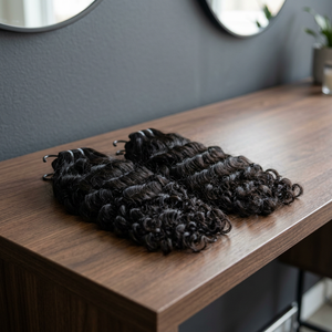 Extensions de cheveux naturels indiens Remy à clipser, 20 pouces, ondulées bouclées, double trame, pointes pleines, teintables toutes couleurs, fabriquées à la machine - Product Image 3
