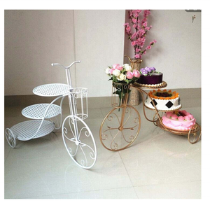 Décoration de mariage en métal doré, supports de gâteau à 3 étages pour fête, vente en gros, Offre Spéciale - Product Image 1