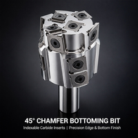 Foret Miaorui avec 2x45 °   Fraise à chanfreiner en carbure pour poutres en bois collées et stratifiées, menuiserie CNC, queue de 20 mm, OEM