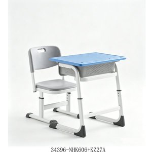 Adjustable Height School Desk And <b>Chair</b> With Blue Top And Metal Frame For Child Use Model 34396-KZ27A - Product Image 3