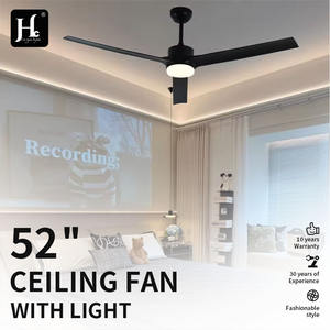 Ventilateur de plafond LED moderne de 52 pouces, moteur DC silencieux, télécommande, 6 vitesses, réversible, pour chambre à coucher, salle à manger, avec 5 pales en fer ABS - Product Image 3
