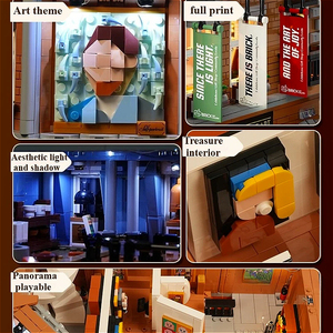 L9085 2025 galleria d'arte di piccola città Street View City modello con assemblaggio di luce giocattoli stampa completa regali per bambini blocchi di costruzione set - Product Image 3