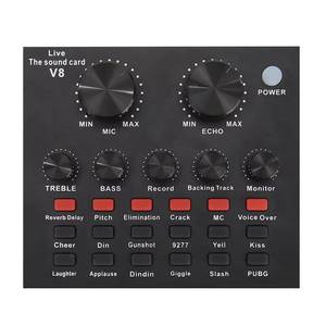 <span class=keywords><strong>Carte</strong></span> <span class=keywords><strong>son</strong></span> audio V8 - Interface audio externe USB <span class=keywords><strong>pour</strong></span> enregistrement en studio, streaming en direct et karaoké <span class=keywords><strong>pour</strong></span> <span class=keywords><strong>PC</strong></span>, téléphone, <span class=keywords><strong>guitare</strong></span> et casque - Product Image 1