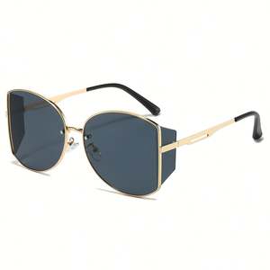 Lunettes de soleil surdimensionnées pour femmes avec logo personnalisé 2025, monture en alliage de haute qualité, protection UV400, branches métalliques, idéales pour la conduite - Product Image 4