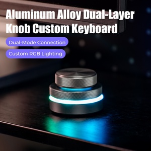 Kablosuz 1 topuzu RGB alüminyum kısayol klavye programlama makro özel çift katmanlı topuzu tuş takımı Mini akıllı klavye bilgisayar için - Product Image 5