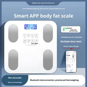 Báscula Digital Inteligente <span class=keywords><strong>de</strong></span> IMC con Electrodos, Analizador <span class=keywords><strong>de</strong></span> <span class=keywords><strong>Grasa</strong></span> <span class=keywords><strong>Corporal</strong></span> <span class=keywords><strong>de</strong></span> Vidrio, Tecnología ITO, Funciona con Electricidad, Índice <span class=keywords><strong>de</strong></span> <span class=keywords><strong>Masa</strong></span> <span class=keywords><strong>Corporal</strong></span>, 180 kg, para Baño - Product Image 5