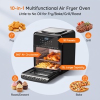 Freidora de Aire Digital de 12L y 1800W con 10 Programas Preestablecidos, Asador, Deshidratador, Puerta Desmontable, Multifunción