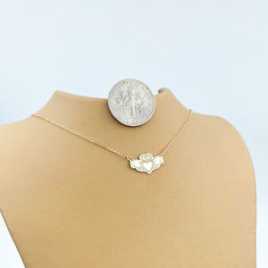 아일랜드 Claddagh 목걸이 저자 극성 비 변색 방수 보석 상징 강철 목걸이 18 K 적층 금 보석 - Product Image 1