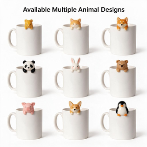 ออกแบบแก้วเซรามิกสีขาวคุณภาพสูง ผลิตตามสั่ง ขายส่งจากโรงงาน พร้อมโลโก้  วาดลายด้วยมือหลากสีสัน - Product Image 6