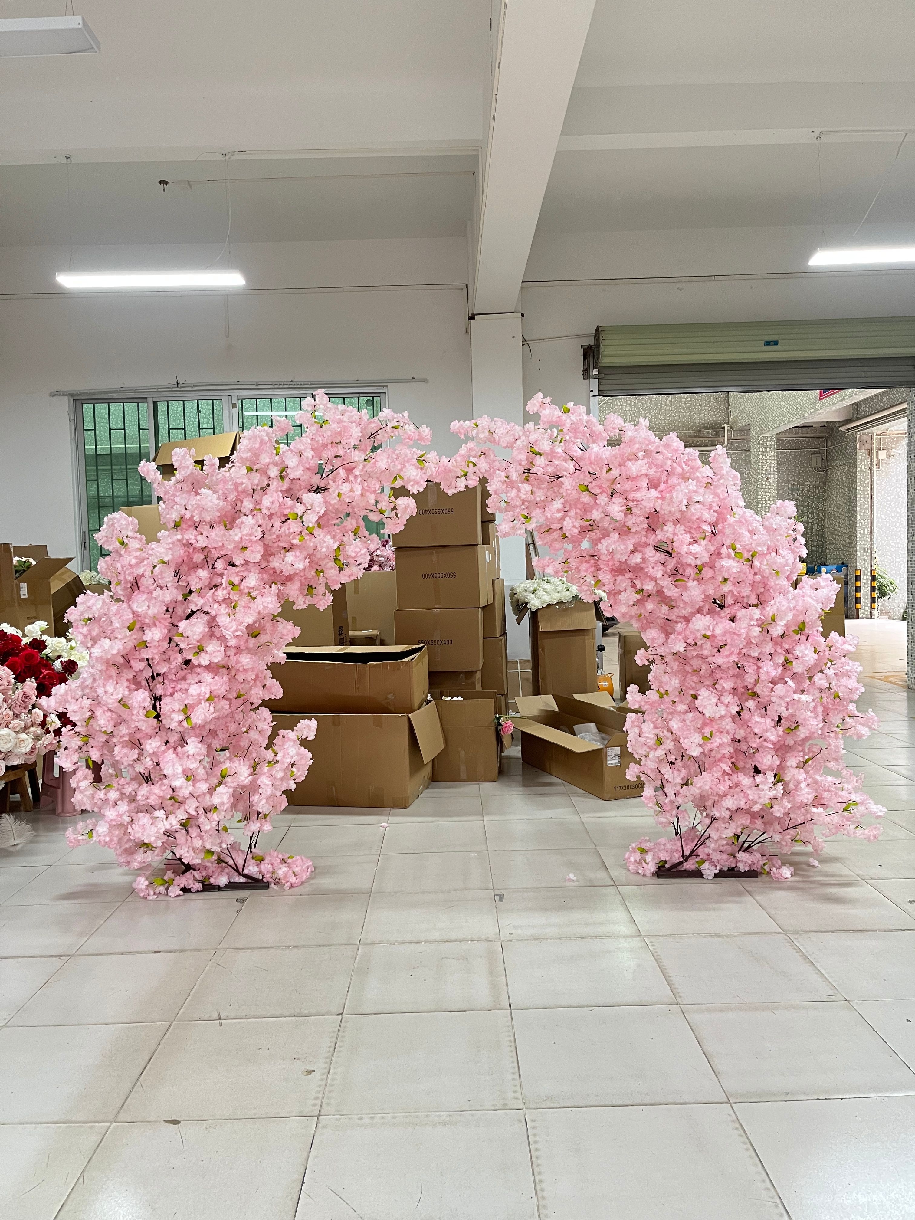 Arche de fleurs de cerisier rose de 200 cm